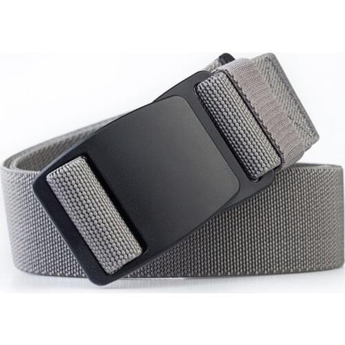 Quality Canvas Elastic Belts Anti Allergy Waistband without Metal Nylon Outdoor Thickening Plastic Buckle Casual Man Belt 3.8cm
