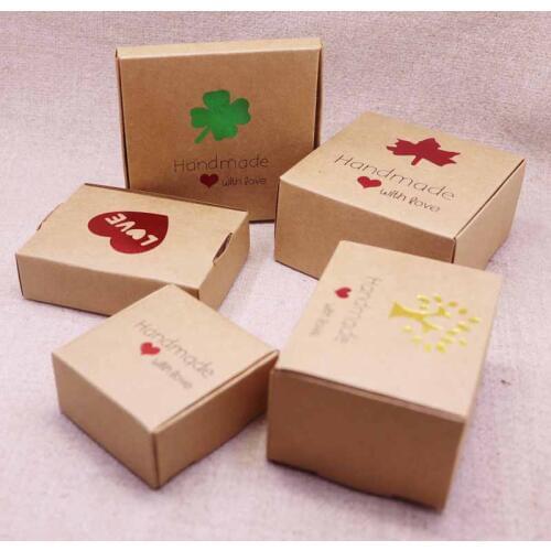 50pcs cute style New DIY multi styles gift/candy/packing box handmade with love cardboard gift package & Wedding BOX Red Heart