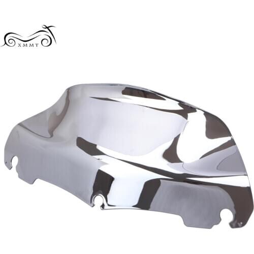 Chrome Motorcycle 9" Wave Windshield Windscreen For Harley Touring Electra Street Glide 2014-2016 15