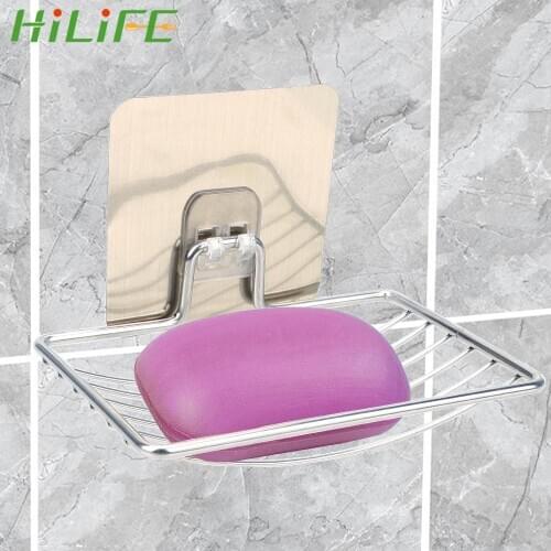 Bathroom Storage Wall Storage Rack Holder Soap Rack Steel Soap Dish Stainless Steel Self Adhesive Bathroom Tray Accessories