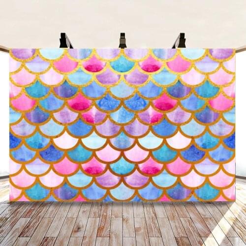 New Abstract Painting Mermaid Studio Photography Background Cloth Girls Birthday Party 3D Childrens Photo Digital Backdrop