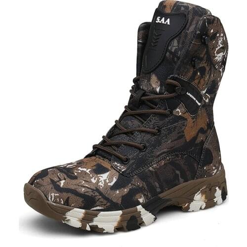 New Mens Tactical Military Boots Desert Boots Camouflage High Top Desert Mens Boots Fashion Work Hiking Hiking Mens Shoes47