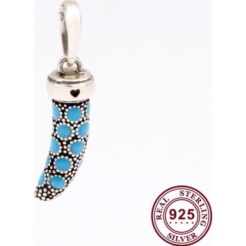 Original 925 Sterling Silver Charm Peacock Blue Pepper Amulet Pendant Fit Pandora Women Bracelet & Necklace Diy Jewelry