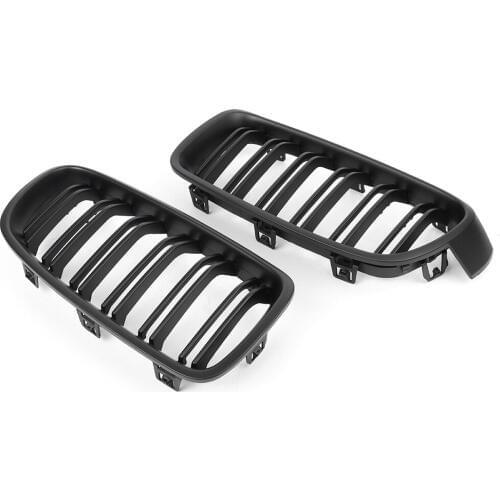 2PCS Front Kidney Grill Grille For BMW F30 F31 F35 3-SERIES Sedan 2012 2013 2014 ABS Plastic Car Accessories Black