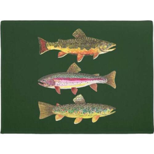 Personalize 3 Trout for Fly Fishing Fishermen Doormat Home Decoration Entry Non-slip Door Mat Rubber Washable Floor Carpet