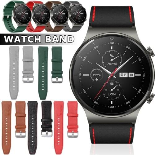 Replacement Genuine Leather Watchbands For Huawei Watch GT 2 Pro Adjustable Wrist Band Fashion Men Leather Sport Band Strap