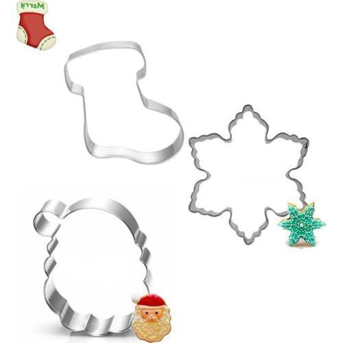 Christmas Egg Fruit Cookie Cutter Tools Christmas Bakeware Set Metal Dessert Decoration Biscuit Press Stainless Steel Fondant