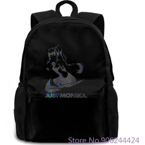 JUST MONIKA White Print adults women men backpack laptop travel school adult student