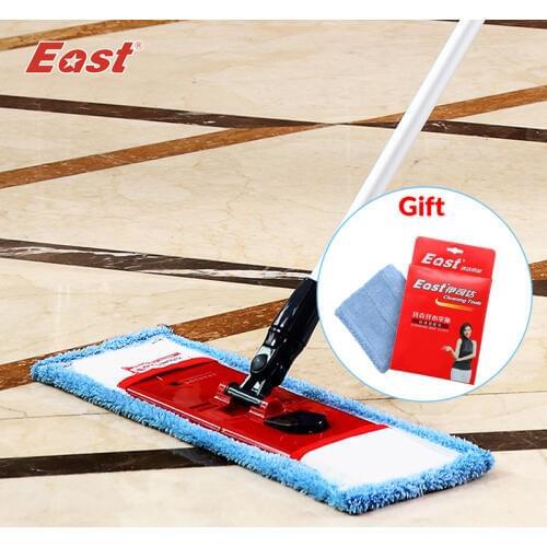 East Flat Mop Floor Kitchen Cleaning Tools Red Flat Telescopic Mop 3 Sections Of Pole Microfiber Cloth Mop ES8888