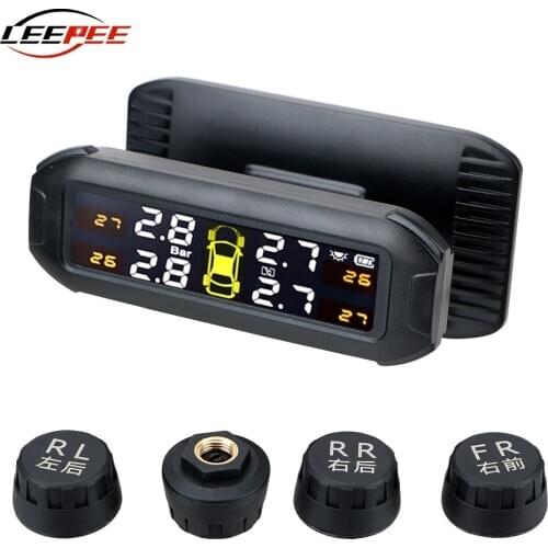 Solar Charge Digital Display TPMS Sensors Car Tire Pressure Monitoring System Auto Tyre Diagnostic On-board Kit Auto Accessories