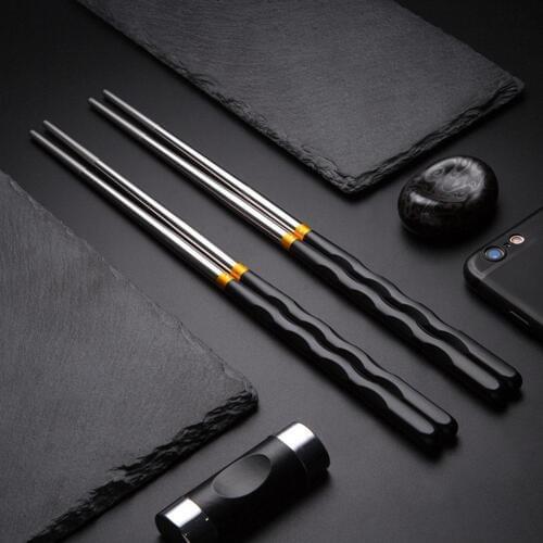 Stylish Stainless Steel Anti-skid Hotel Restaurant Home Chopsticks Cutlery Gift палочки для еды японские