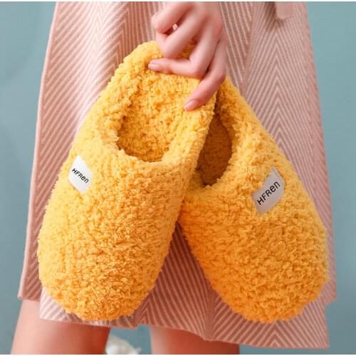 Soft Plush Cotton Slippes Women Slip On Winter Warm Female Slides Couples Shoes Casual Ladies House Flat Shoe Men Woman 2021