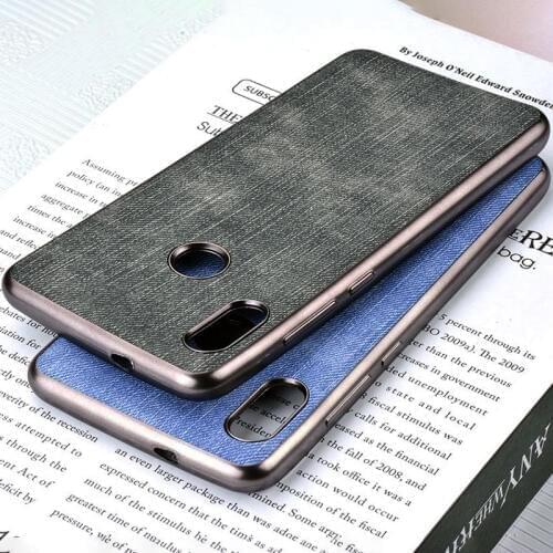 Jeans fabric case for Xiaomi Redmi Note 5 Pro AI Global version soft Chromed TPU material & luxury skin covers coque fundas