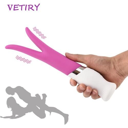 VETIRY G-spot Y shape Vibrator Labia Clamp Clitoris Stimulator Sex Toy for Women Vaginal Massager G-spot Waterproof