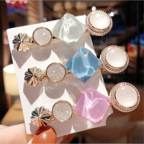 Fashion Hair Clips For Women Fashion Sweet Girl Simple Korean Style Hairpin Alloy BB Handmade INS Headband Hair Accessories