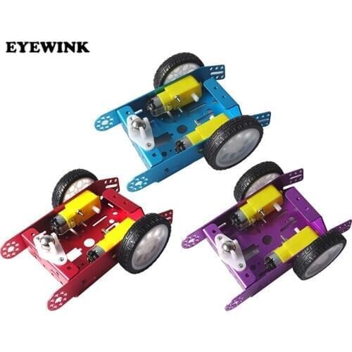 1*2WD Aluminum Car New Education Toys Robot Intelligent Car Alloy Chassis 2WD Smart Robot Car Chassis Kit DIY MBOT Car