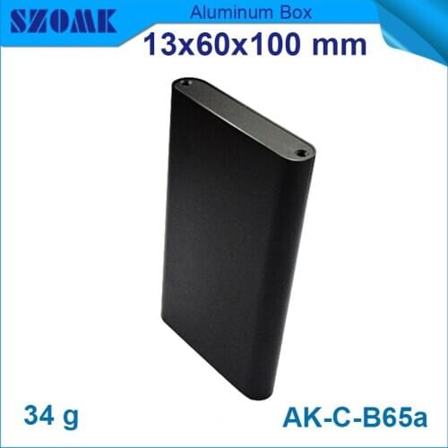 10pcs/lot brushed cabinet aluminum enclosures 13x60x100mm black junction box with cable cheap in 10 and good quality for pcb box