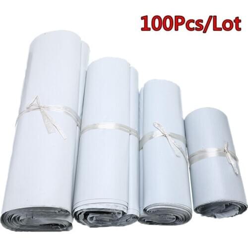 100Pcs/Lot Small Sizes Plastic Envelope Bags Self-seal Adhesive White Plastic Poly Mailing Shipping Bags Courier Storage Bags