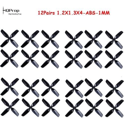 12pairs HQ Prop 1.2X1.3X4 31mm Propeller 4-Blade Props 1mm Shaft Holes High Quality for RC DIY FPV Racing Drone