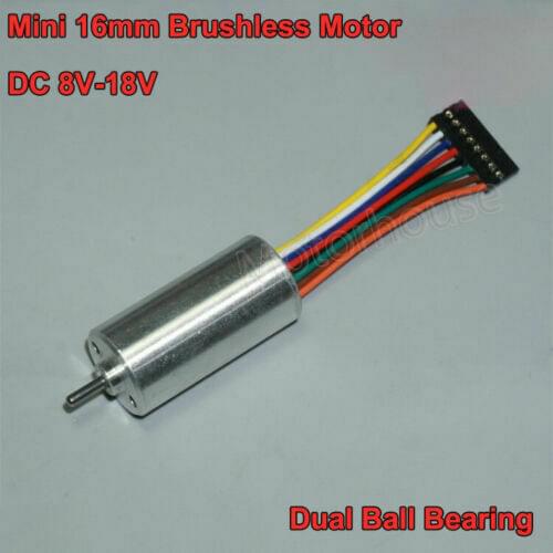 1632 Mini 16mm DLDC Electric Brushless Motor Inner Rotor DC 12V 8200RPM Hall Sensor