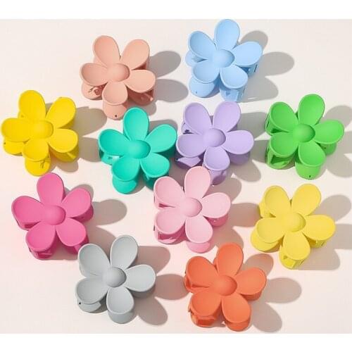 20pcs/lot Beautiful Candy Color Floral Hair Clamps Sweet Acrylic Hair Barrette for Women Girls Hair Styling Accessories
