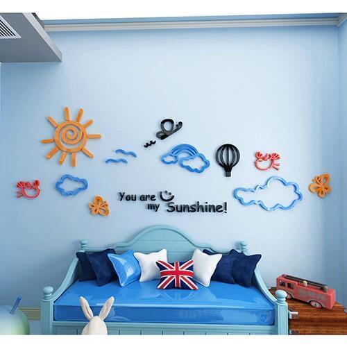 The little sun 3D Acrylic three-dimensional wall stickers Kids Room kindergarten living room decoration Wall Stickers