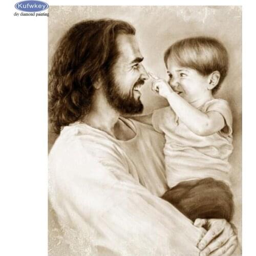 5D Mosaic Diamond embroidery religion Jesus boy DIY Diamond Painting Cross Stitch Kits Full square Rhinestone Paintings