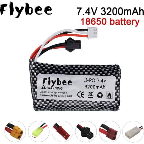 7.4V 3200mAh Lipo Batery SM/JST/T/TAMIYA Plug For remote control RC helicopter toys parts 7.4 V Lipo battery 18650 Toys Battery
