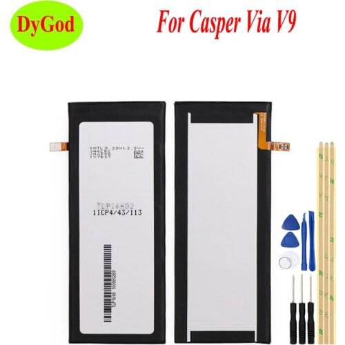 DyGod 2460mAh for Casper Via V9 Battery Replacement For Casper Via V9 Batteries Bateria Smart Phone with tools