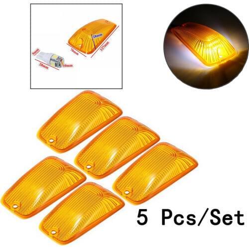 White LED For Chevrolet/Kodiak/GMC/Topkick/ Piranha 5pcs/set Car Cab Roof Running Marker Lights 12V 6W Smoked Lamp Amber Cover