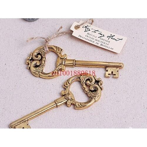 Free Shipping Wedding favor giveaways For guest party gift "Key to My Heart" Antique Bottle Opener souvenir,50pcs/lot