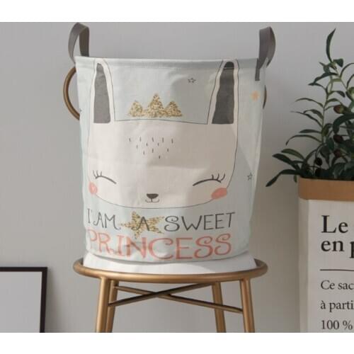 INS Large Baby Toys Canvas Bear Laundry Hanging Drawstring Bag Household Pouch Bag Housekeeping Toys