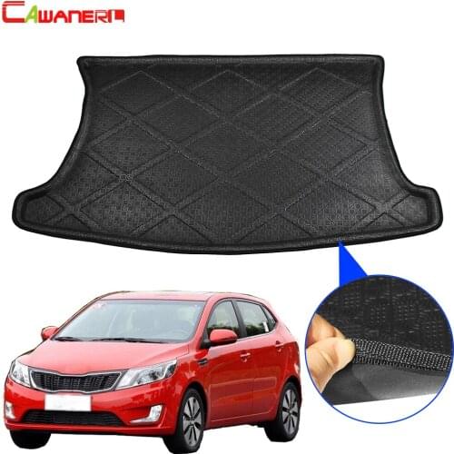 Cawanerl Car Styling Trunk Mat Boot Tray Liner Tail Cargo Carpet Mud Floor Luggage Pad For Kia K2 Hatchback 2011-2015