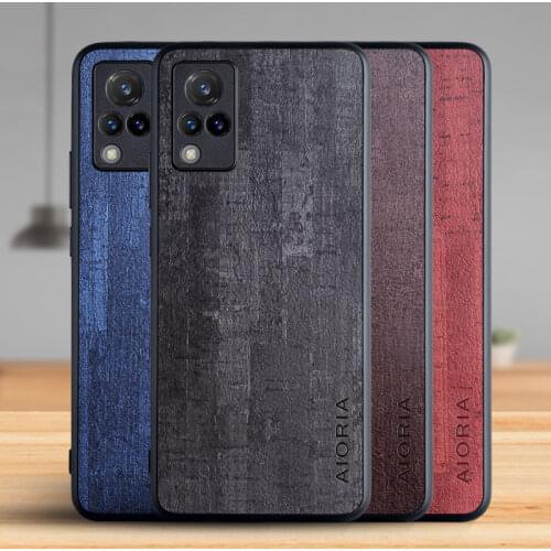 Case for Vivo V21 4G 5G Funda Luxury Vintage Bark pattern Leather Phone Cover for vivo v21 4g 5g case Coque