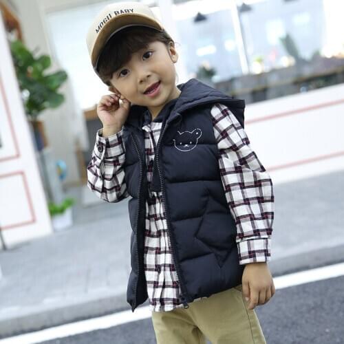 Hooded Child Waistcoat Children Outerwear Winter Coats Kids Clothes Warm Cotton Baby Boy Girls Vest Toddler Girl Winter Clothes