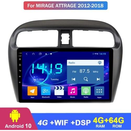 For mitsubishi mirage attrage 2012 2013 2014 2015 2016 2017 2018 Android 10 Car Stereo Multimedia Player GPS navigation 2.5D IPS