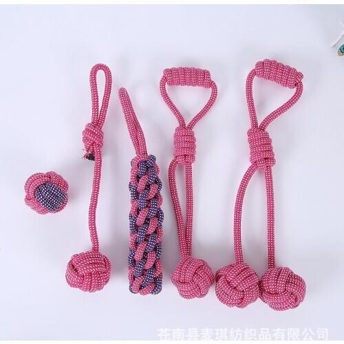 Pet toys gnaw teeth molar dog toys interactive woven cotton rope set