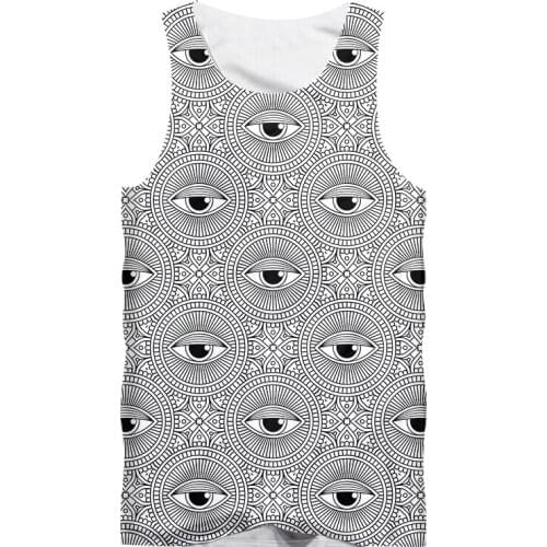 IFPD EU Size Unisex Tank Top Summer Print Eye Pattern 3D Singlets Vest For Women/men Hiphop Punk Gothic Shirts Sleeveless Tees