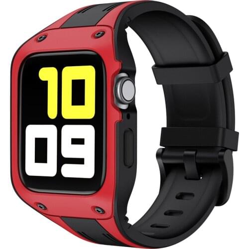 TPU +Metal Sport Watch Band with Protective Case for Apple Watch Series 3 42mm strap Smart Watchband for IWatch 4 44mm belt