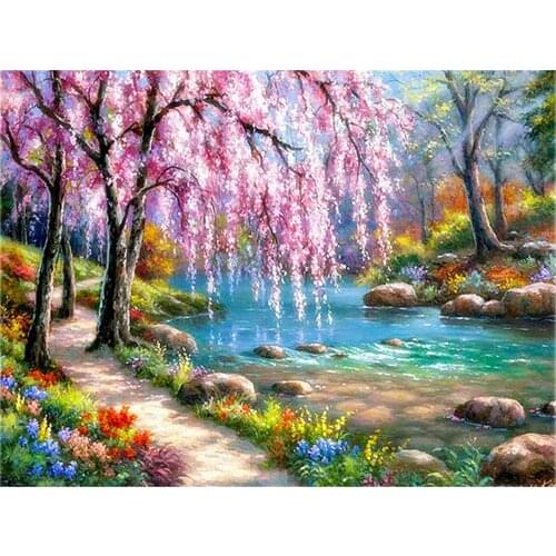 Scenery Landscape DIY 11CT Cross Stitch Embroidery Kits Needlework Craft Set Cotton Thread Printed Canvas Home Sell
