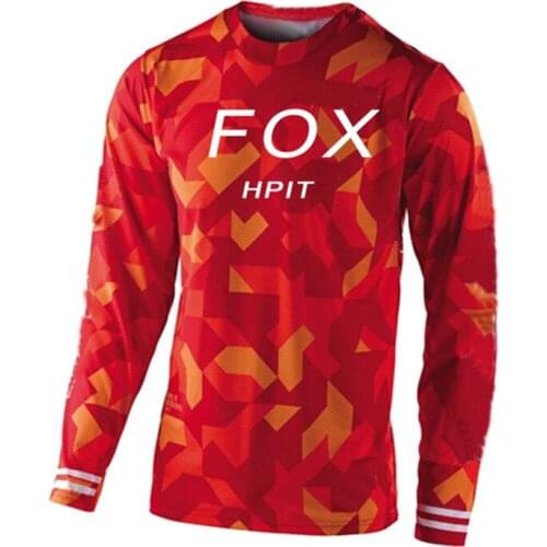 2021 New Mens Downhill Jersey Hpit Fox MTB Jersey Mtb Shirts Offroad Dh Motorcycle Motocross Sportwear Clothing Motorcycle