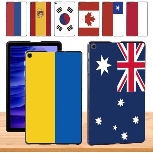New Back Shell for Samsung Galaxy Tab A7 10.4 Inch Flag Pattern Plastic Tablet Hard Cover Case + Stylus