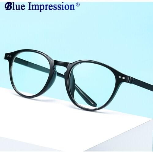 New Myopia Titanium anti Blue Light Blocking glasses Men Women retro flat mirror round TR90 frame computer goggles BL622318