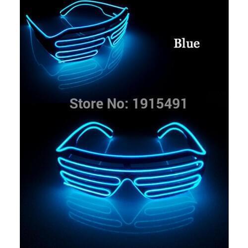 New style 10 colors popular LED glasses decoration sound active glowing EL shutter Glasses with 3V inverter for stage design
