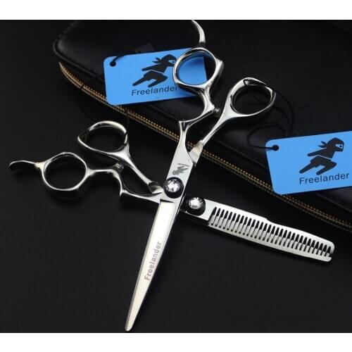 "Freelander Shaped Scissors Hair Salon Special Scissors Upgraded Scissors Bright Large Curved Handle Fashion 6.0 Inch Teeth Size