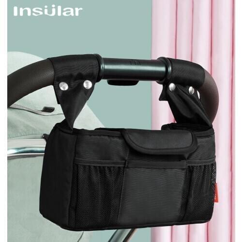 Portable Stroller Bag High Capacity Organizer Waterproof Diaper Bag Multi-function Separated Mommy Hanging Nappy Bag