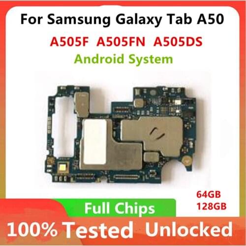 Original Unlocked for Samsung A50 motherboard A505F A505FN A505DS Mainboard With Full Chips Europe Version Logic Board 64G/128G