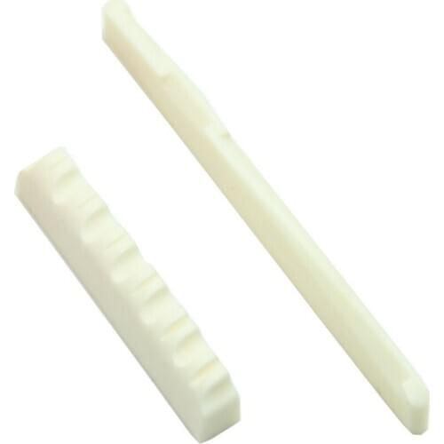 1Set Ivory Bone Bridge Saddle And Nut For 6 String Acoustic Guitar