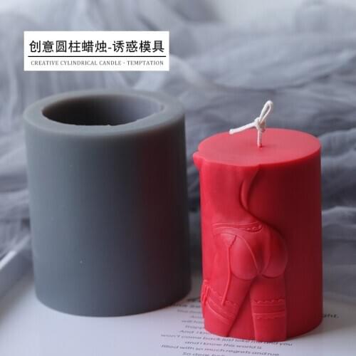 Sexy Girl Body Candle Silicone Mold Cylinder Handmade Sexy Candle Making Wax Mold Silicone Sexy Temptation Woman Candle Molds