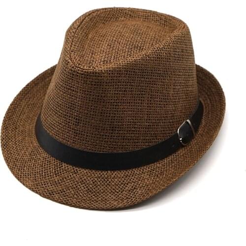 Hot Unisex Sun Hats Women Men Fashion Summer Straw Hat Casual Trendy Panama Jazz Hat Cowboy Fedora Beach Hat Gangster Cap